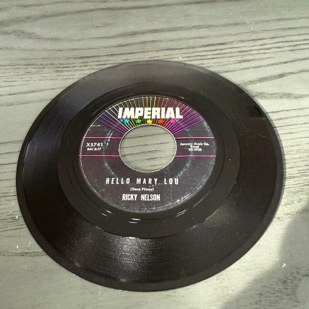 Imperial 45RPM Vinyl Record Ricky Nelson Black Multicolor